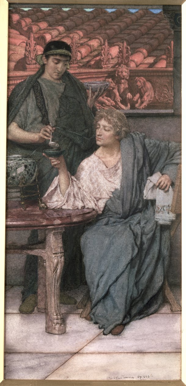 De Romeinse wijnproevers door Lawrence Alma Tadema