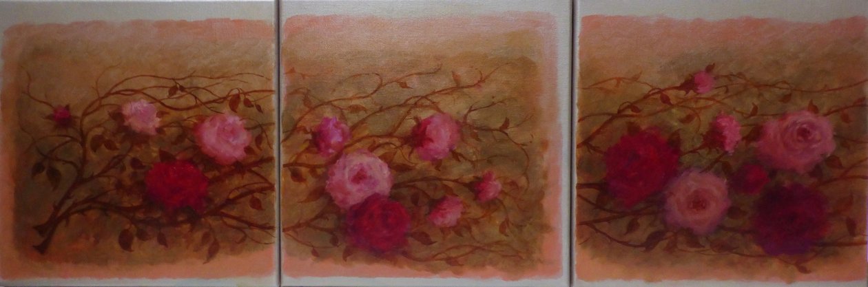 Victoriaanse rozen, 2024 (olieverf op doek) door Lee Campbell