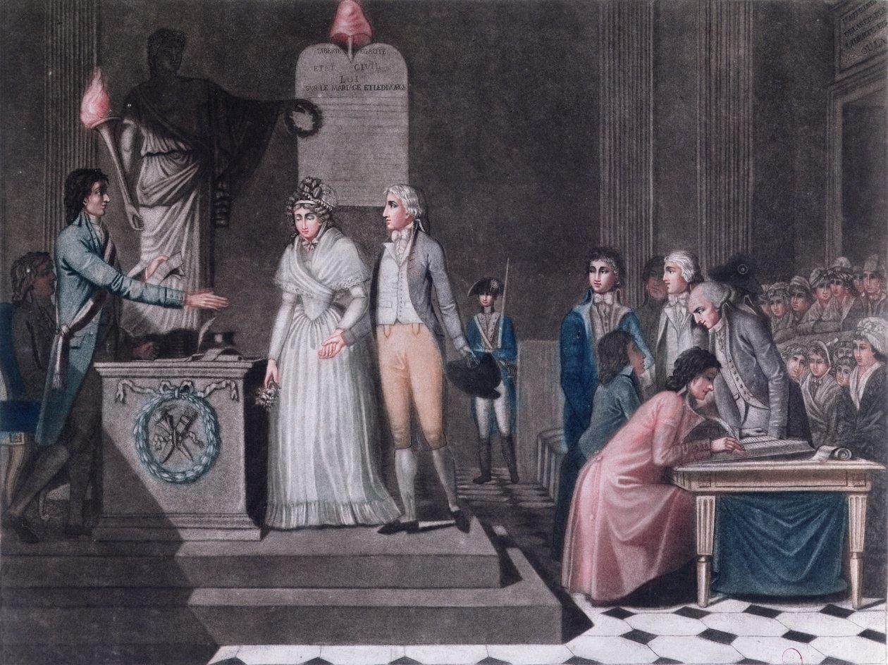 Burgemeester die een Republikeins Huwelijk leidt tijdens de periode van de Franse Revolutie, c.1795 door Legrand