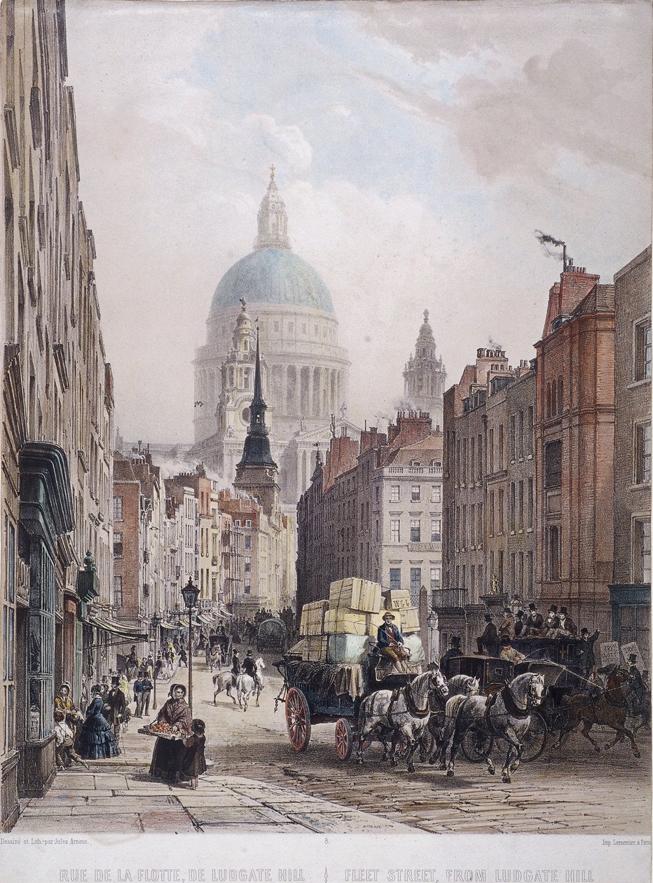 Fleet Street, Londen door Lemercier