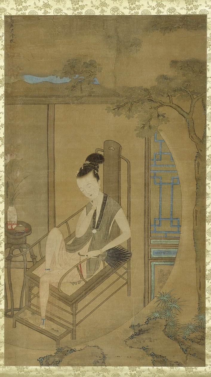 Vrouw Fantaserend, Qing-dynastie, Kangxi-periode, c.1700-22 door Leng Mei