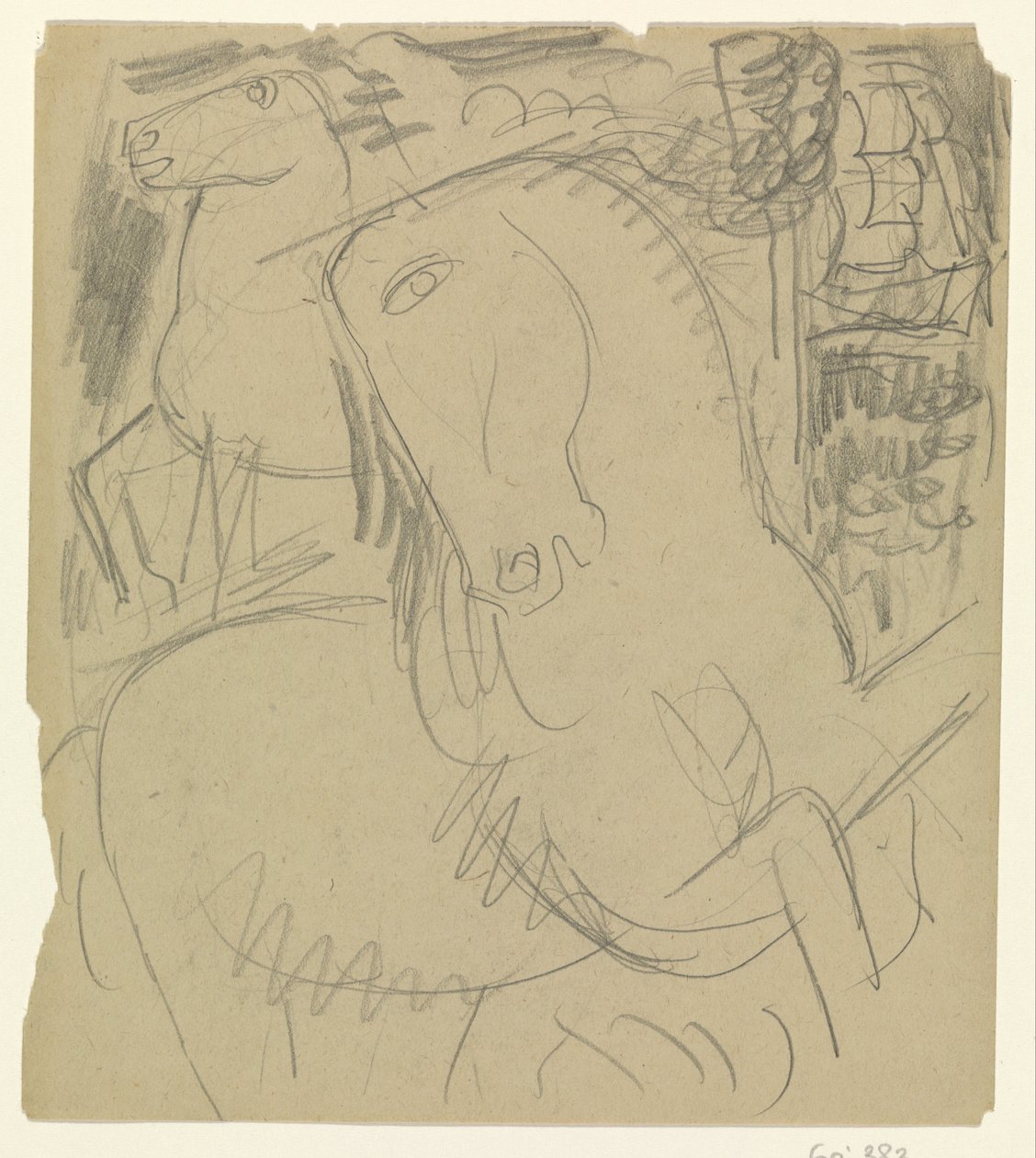 Twee paarden door Leo Gestel