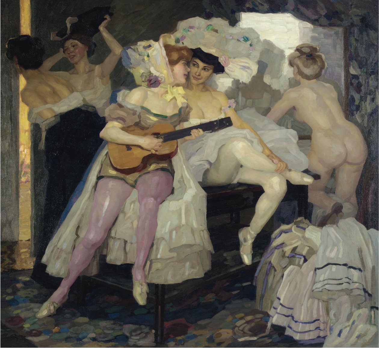 Achter de schermen, 1905 door Leo Putz