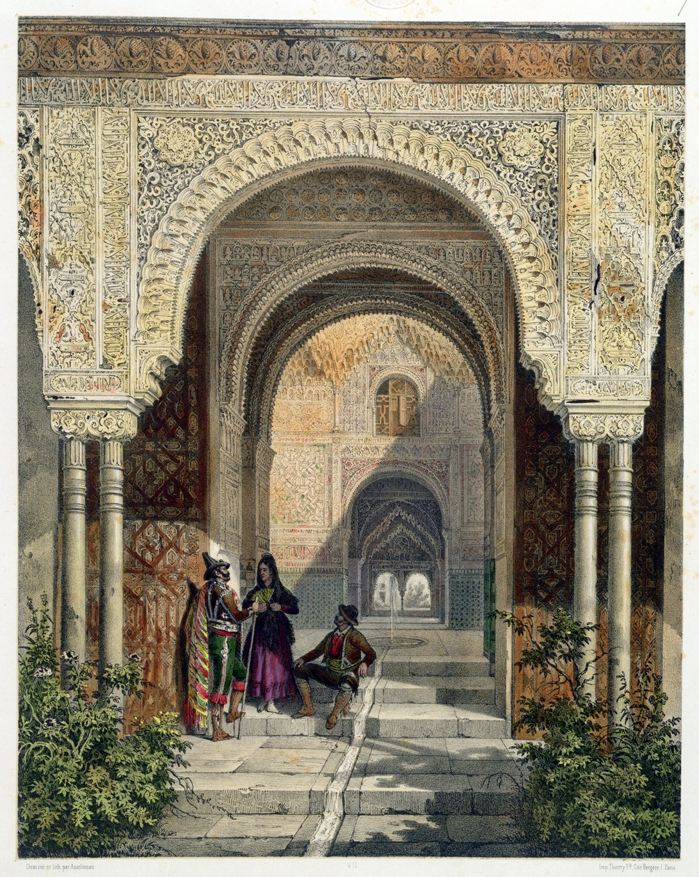 De Kamer van de Twee Zusters in het Alhambra, Granada, 1853 door Leon Auguste Asselineau