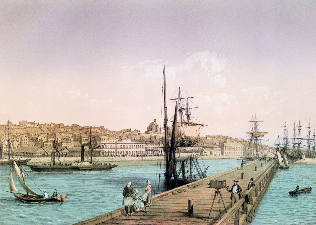 Uitzicht op de haven van Boulogne, uit een serie getiteld 