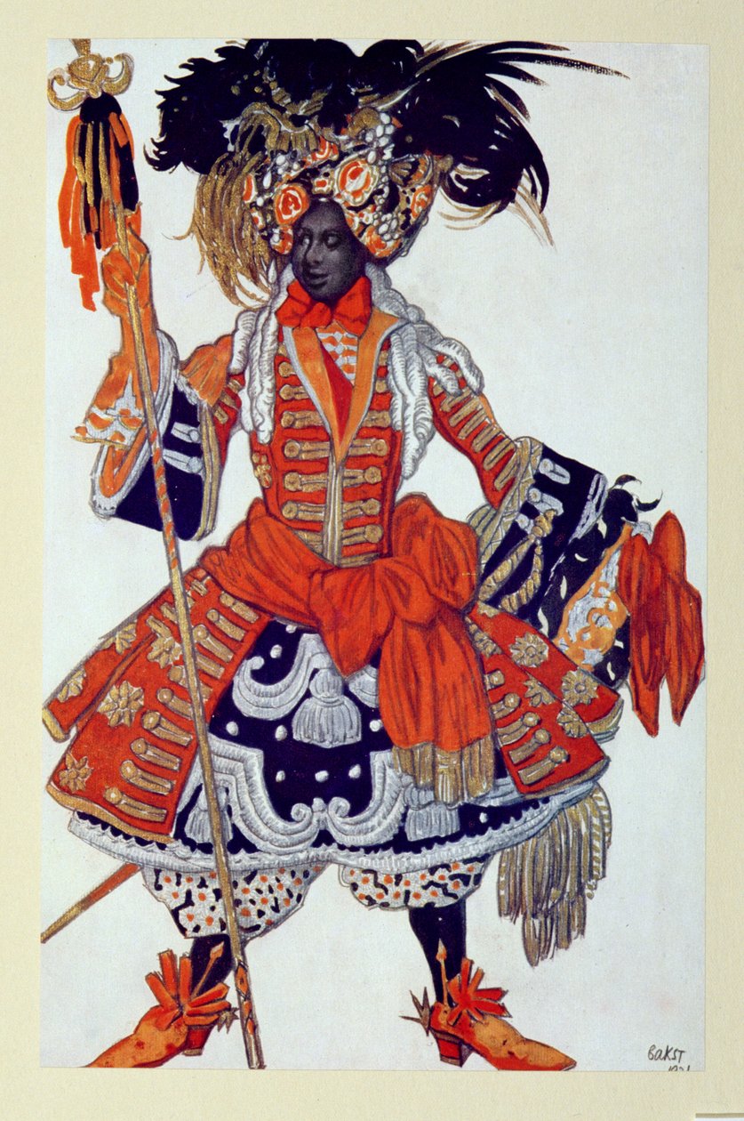 Kostuumontwerp voor de koninklijke wacht, uit Doornroosje, 1921 door Leon Bakst