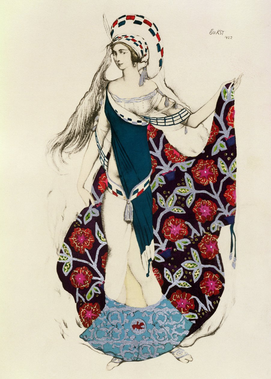 Kostuumontwerp voor een Vrouw, uit Judith, 1922 door Leon Bakst