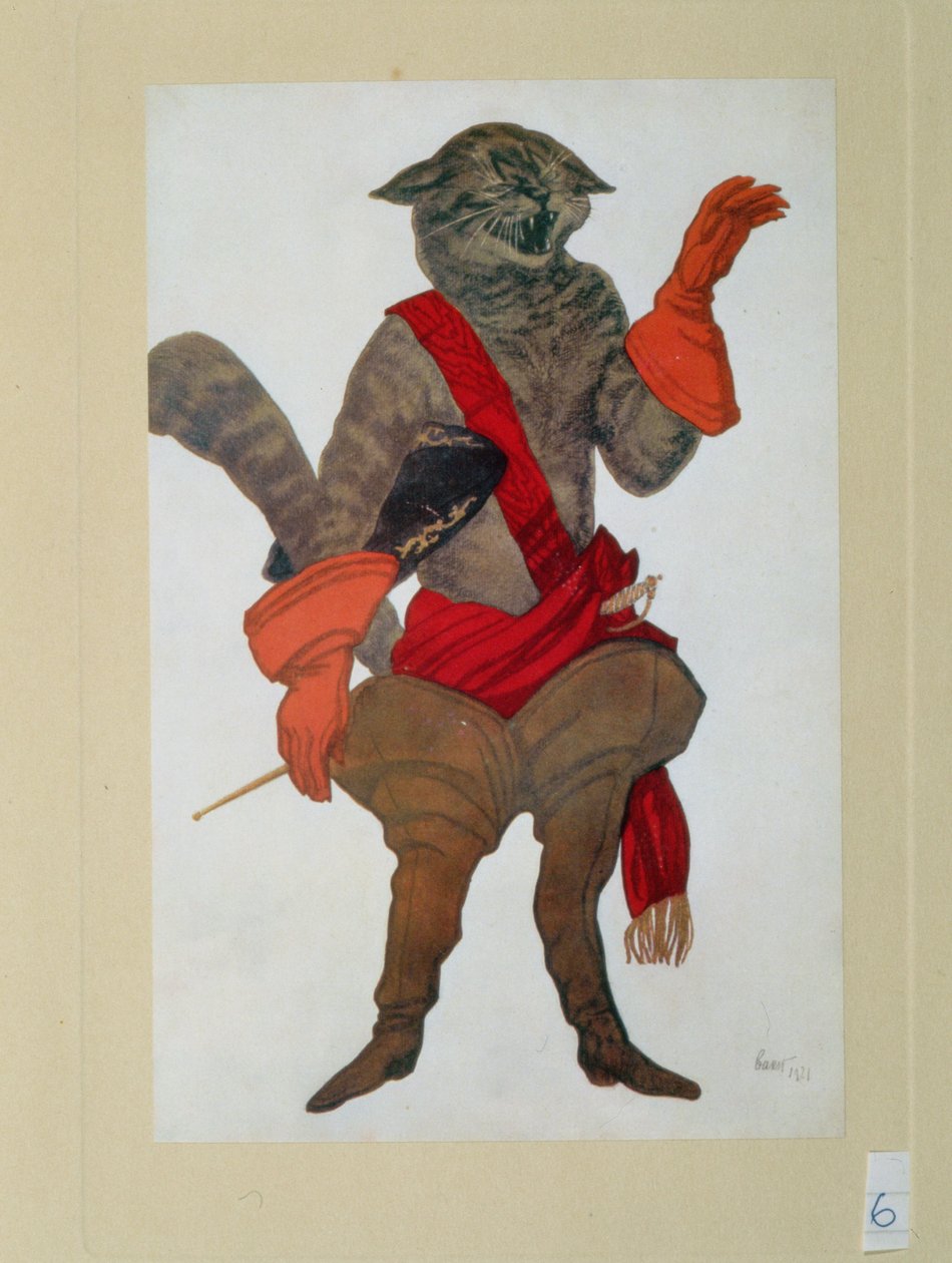 De Gelaarsde Kat, uit Doornroosje, 1921 door Leon Bakst