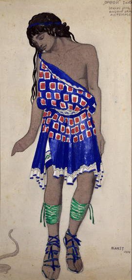 Jongere uit een trouwstoet, schets voor het ballet Orpheus, 1814 door Leon Bakst