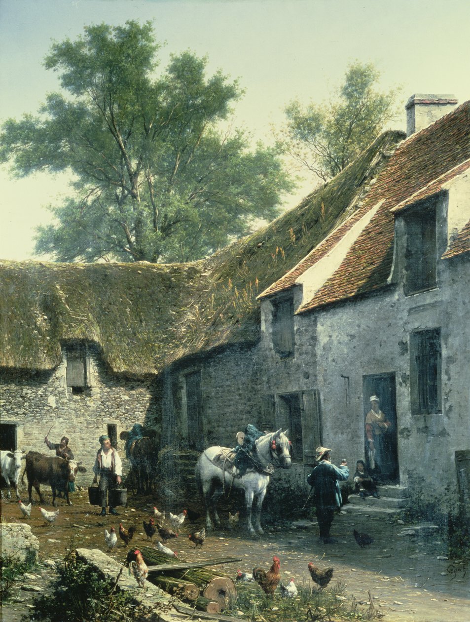 Boerenerf Scene door Leon Legat