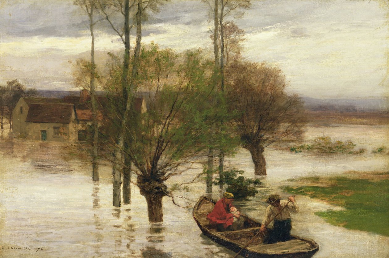 Een overstroming door Leon Augustin Lhermitte