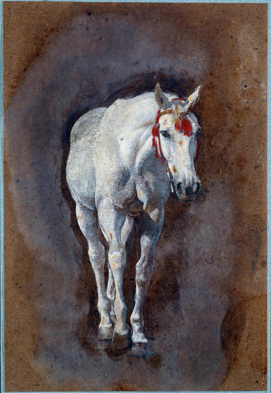 Een paard (tekening) door Leon Joseph Florentin Bonnat