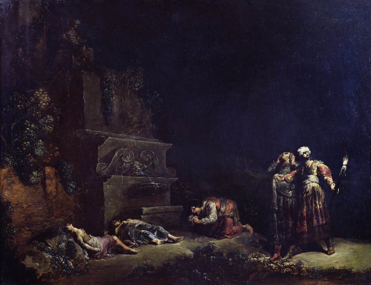 De ontdekking van de lichamen van Pyramus en Thisbe, c.1630-35 door Leonard Bramer