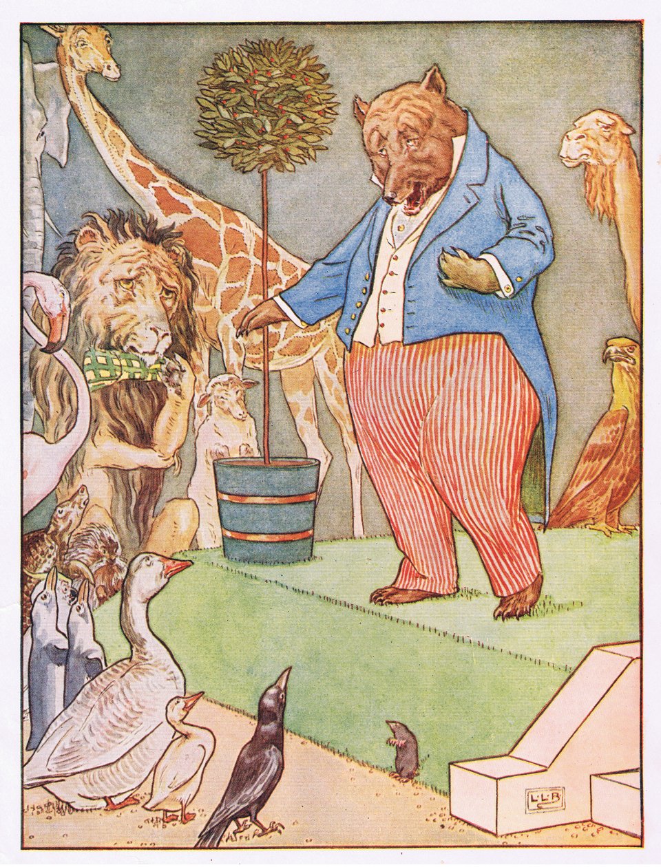 En de beer zong een sentimenteel lied, illustratie uit 
