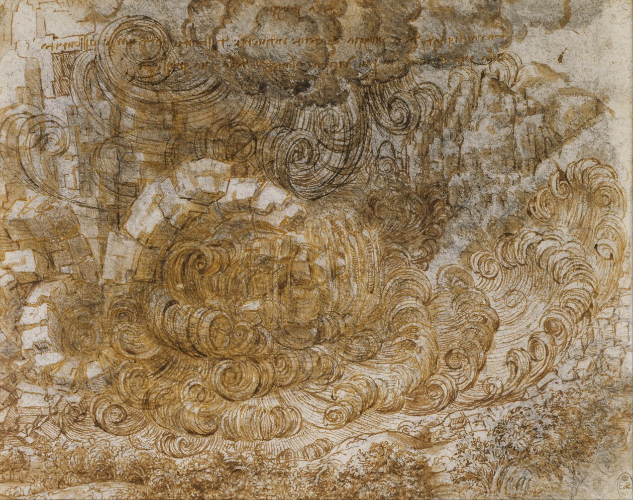 Een zondvloed door Leonardo da Vinci