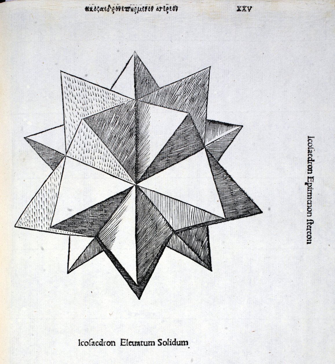 Icosaedron elevatum solidum, illustratie uit 