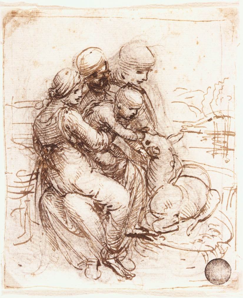 Studie van Sint-Anna door Leonardo da Vinci
