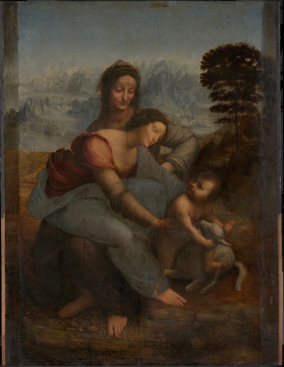 De Maagd en het Kind met Sint Anna door Leonardo da Vinci