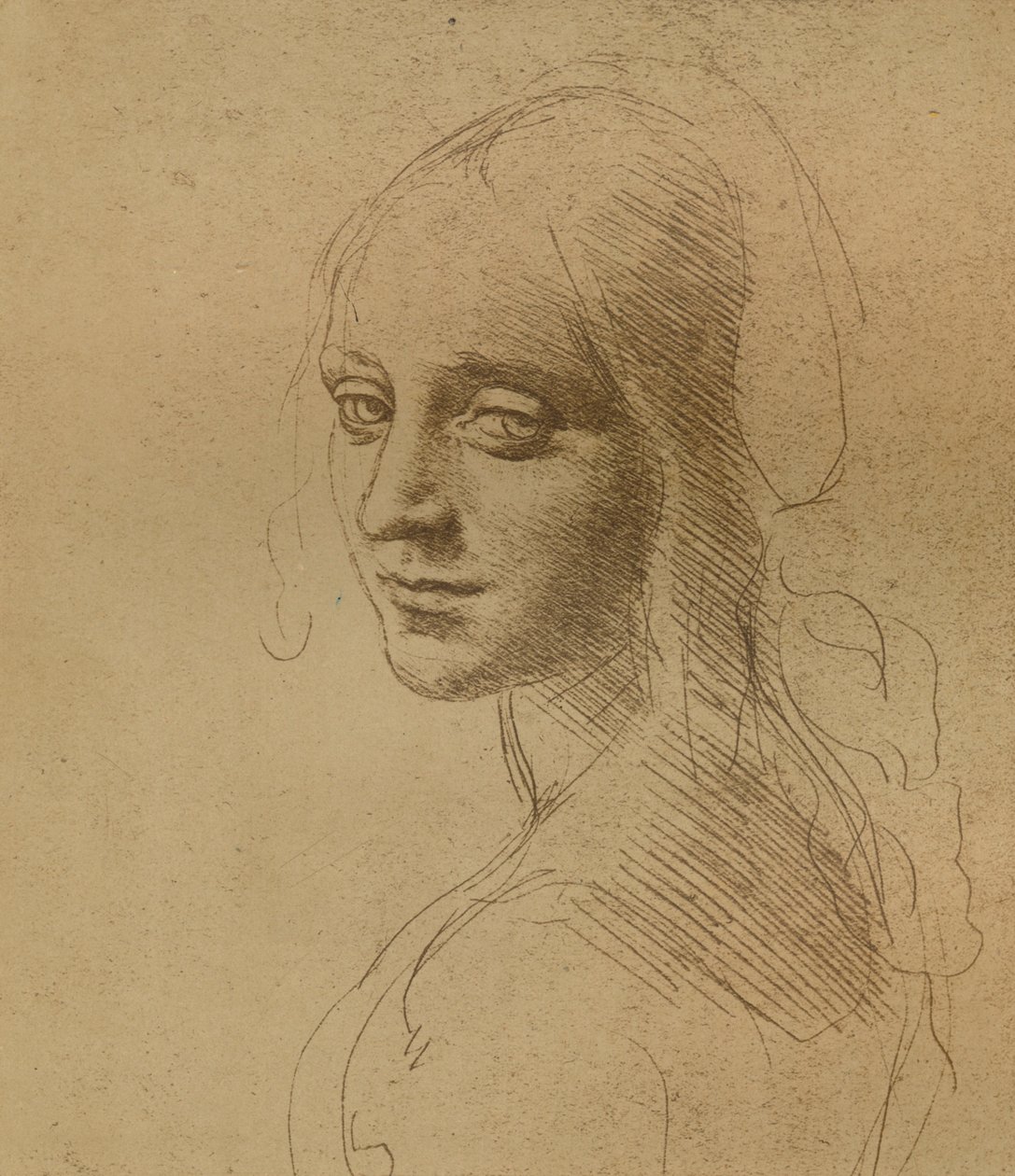 Een vrouwenhoofd, ca. 1472-ca. 1519, 1883 door Leonardo da Vinci