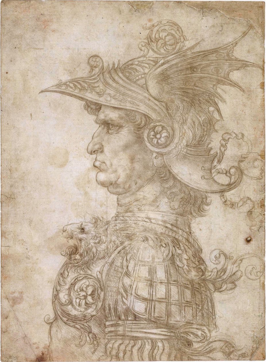 Buste van een krijger door Leonardo da Vinci