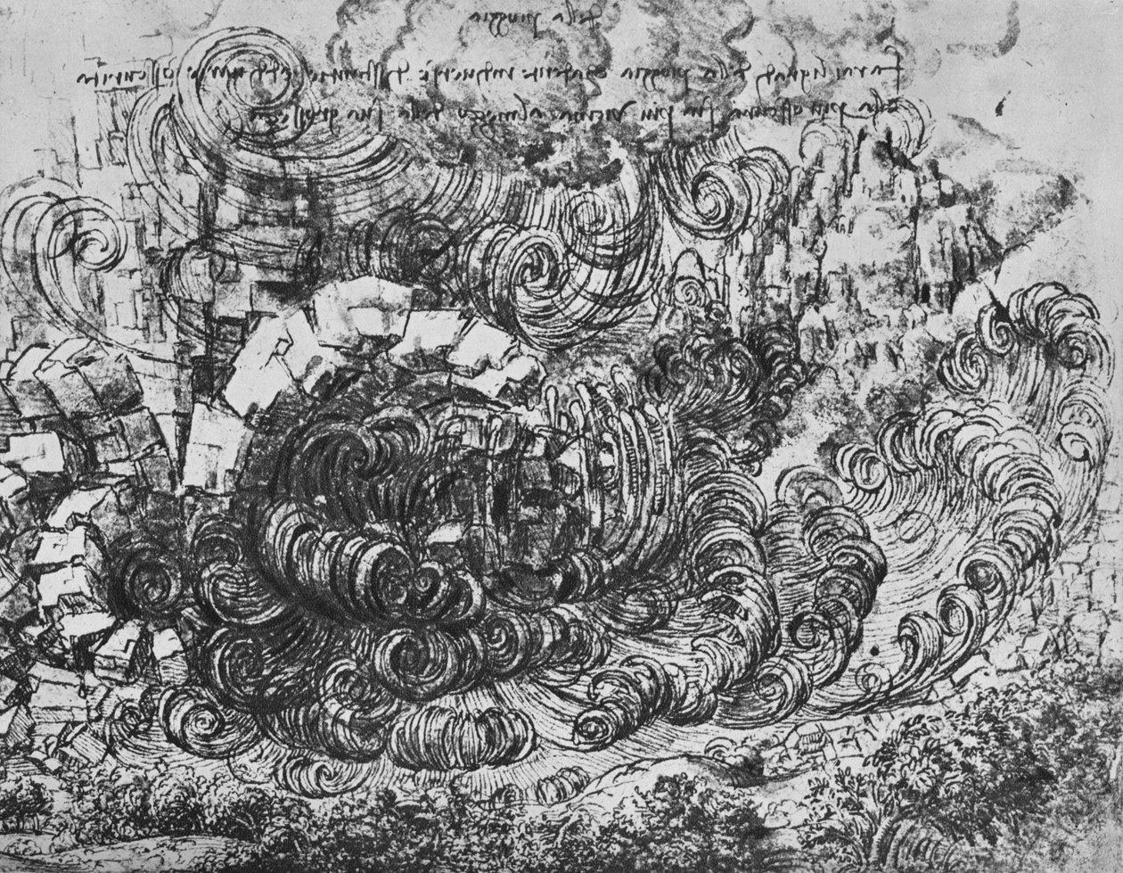 Zondvloed, c1480 1945 door Leonardo da Vinci