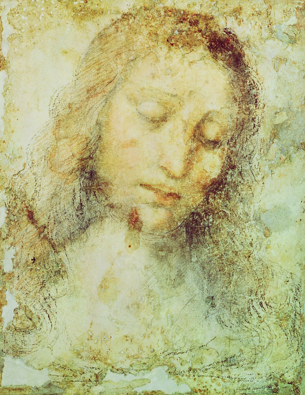 Hoofd van Christus door Leonardo da Vinci