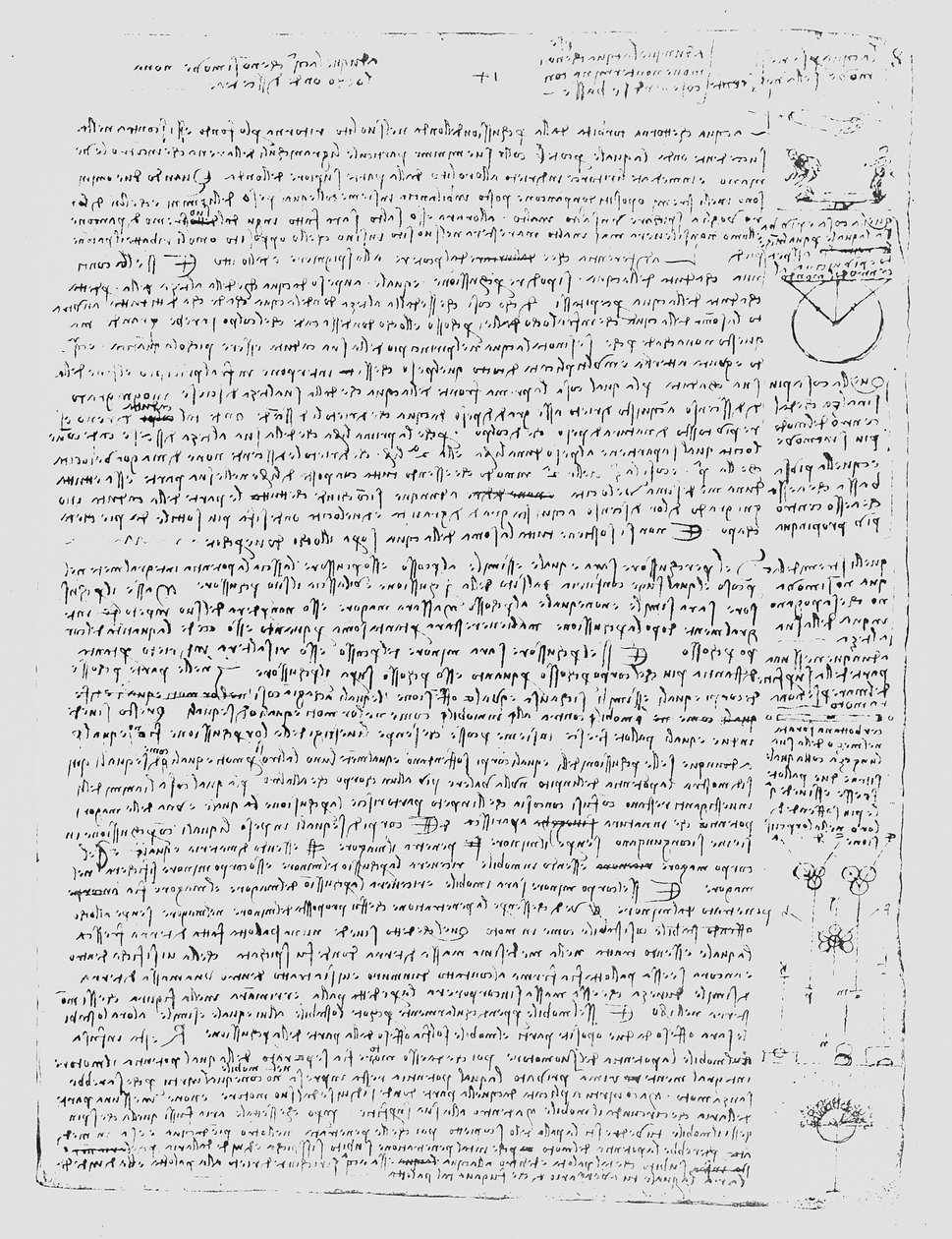 Pagina uit de Codex Leicester, 1508-12 door Leonardo da Vinci