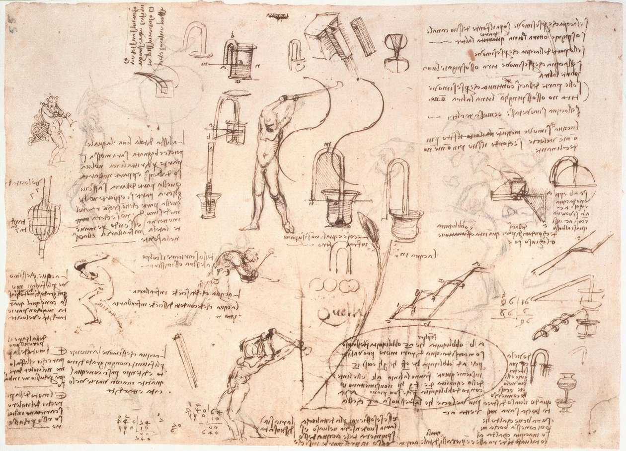 Studies over waterstroom in buizen ... door Leonardo da Vinci