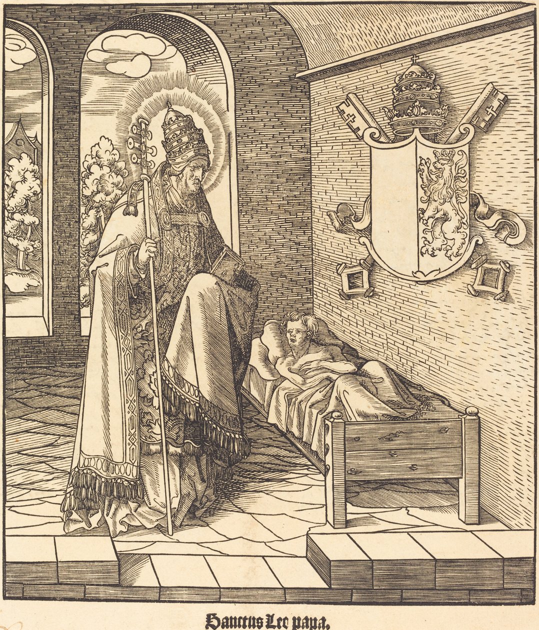Sint Leo (Paus Leo IX) door Leonhard Beck