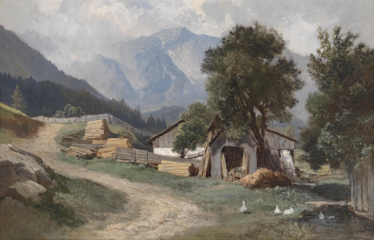 Motief uit Gastein door Leopold Munsch