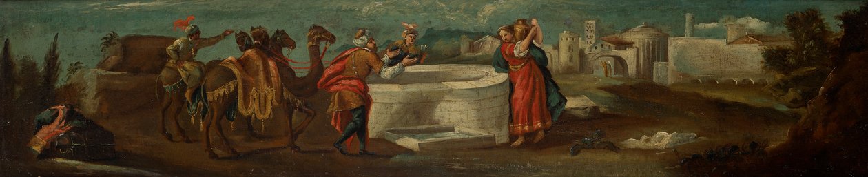 Christus en de Samaritaanse vrouw bij de bron door Leopold Blonder