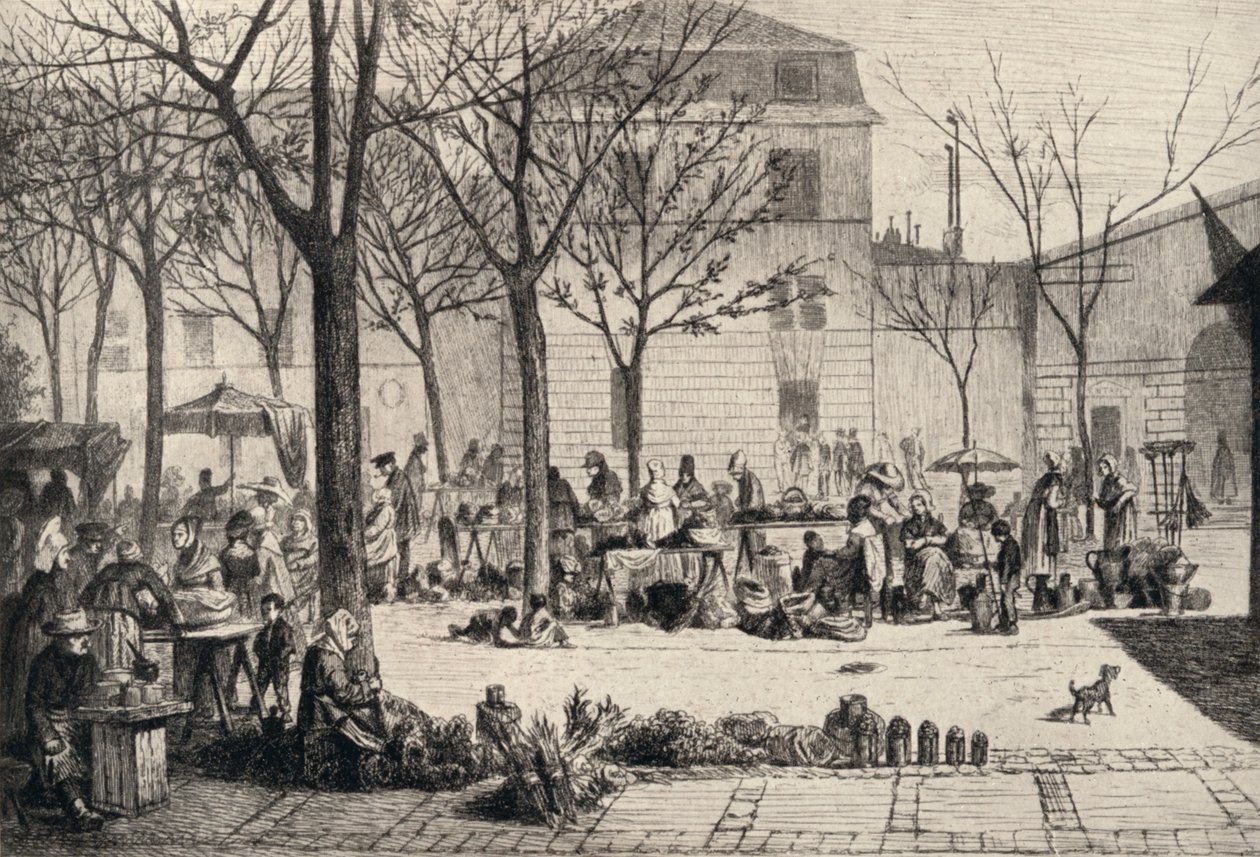 De Marché des Capucins door Leopold Flameng