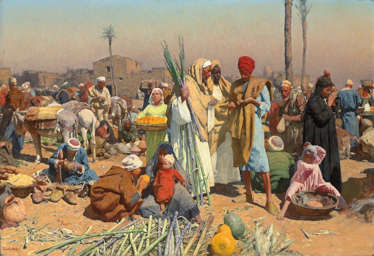 Markt in Neder-Egypte door Leopold Karl Muller