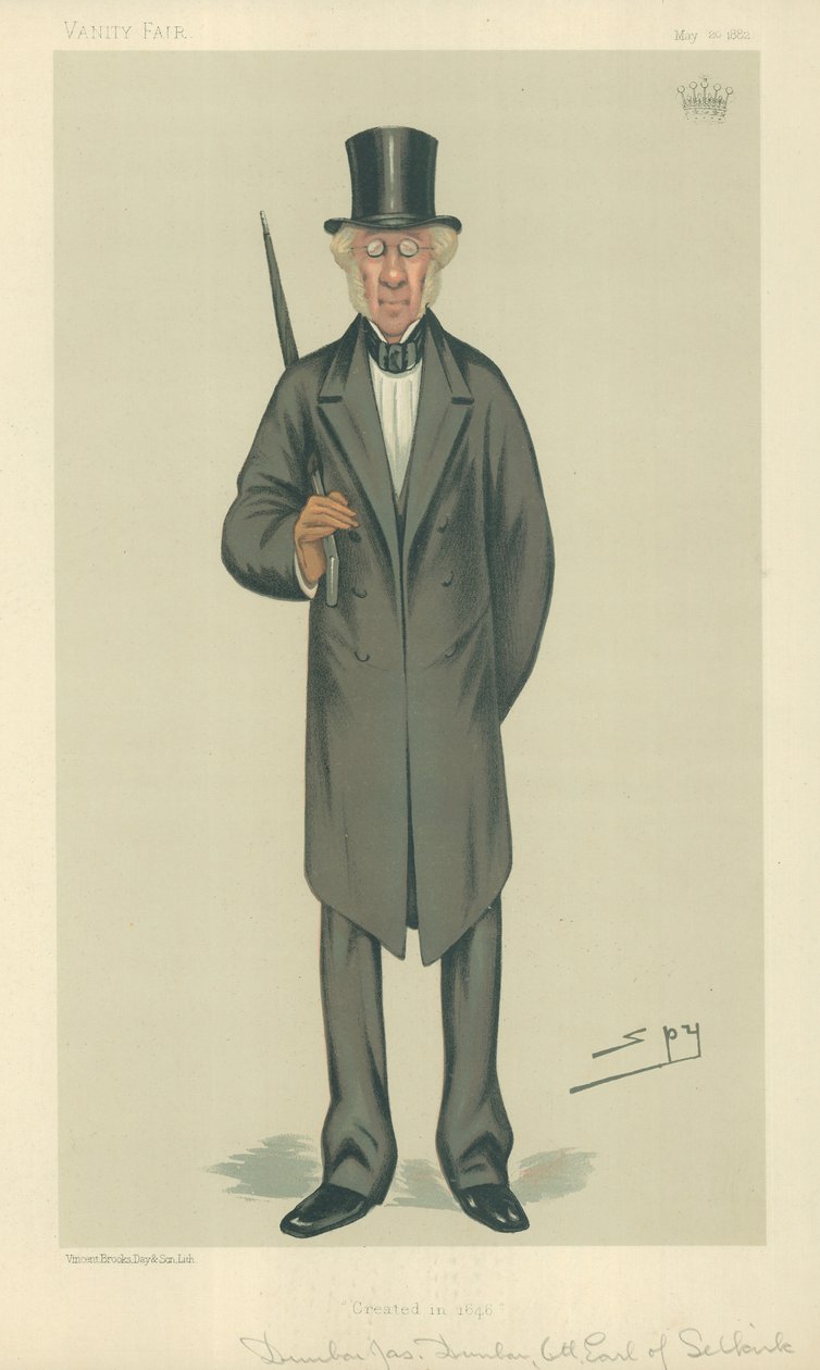 De Graaf van Selkirk, gecreëerd in 1646, 20 mei 1882, Vanity Fair cartoon door Leslie Matthew Ward