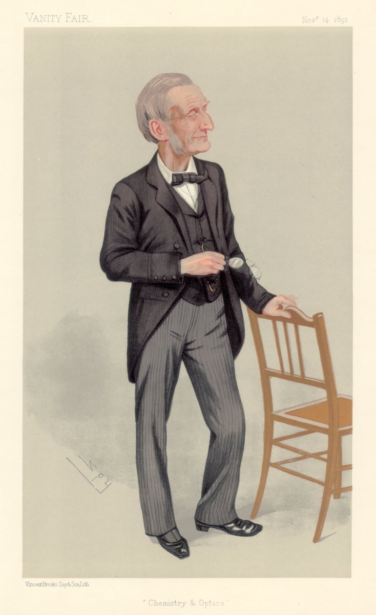 John Hall Gladstone, Engelse chemicus, 1891 door Leslie Matthew Ward