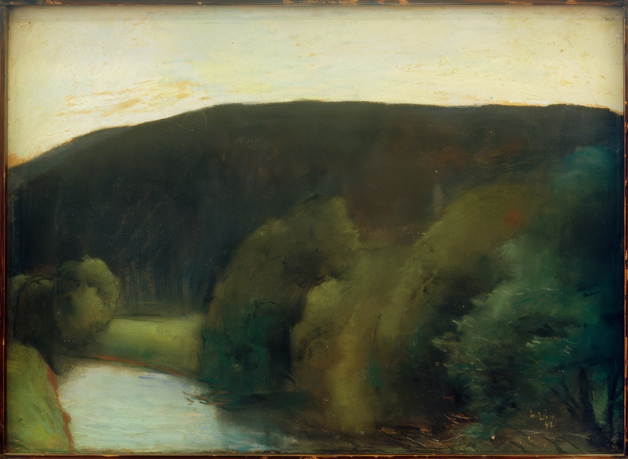 Heuvelachtig landschap door Lesser Ury