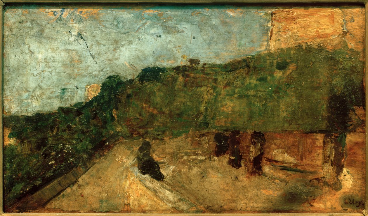 Hoogteweg in Rome (Italiaans landschap) door Lesser Ury