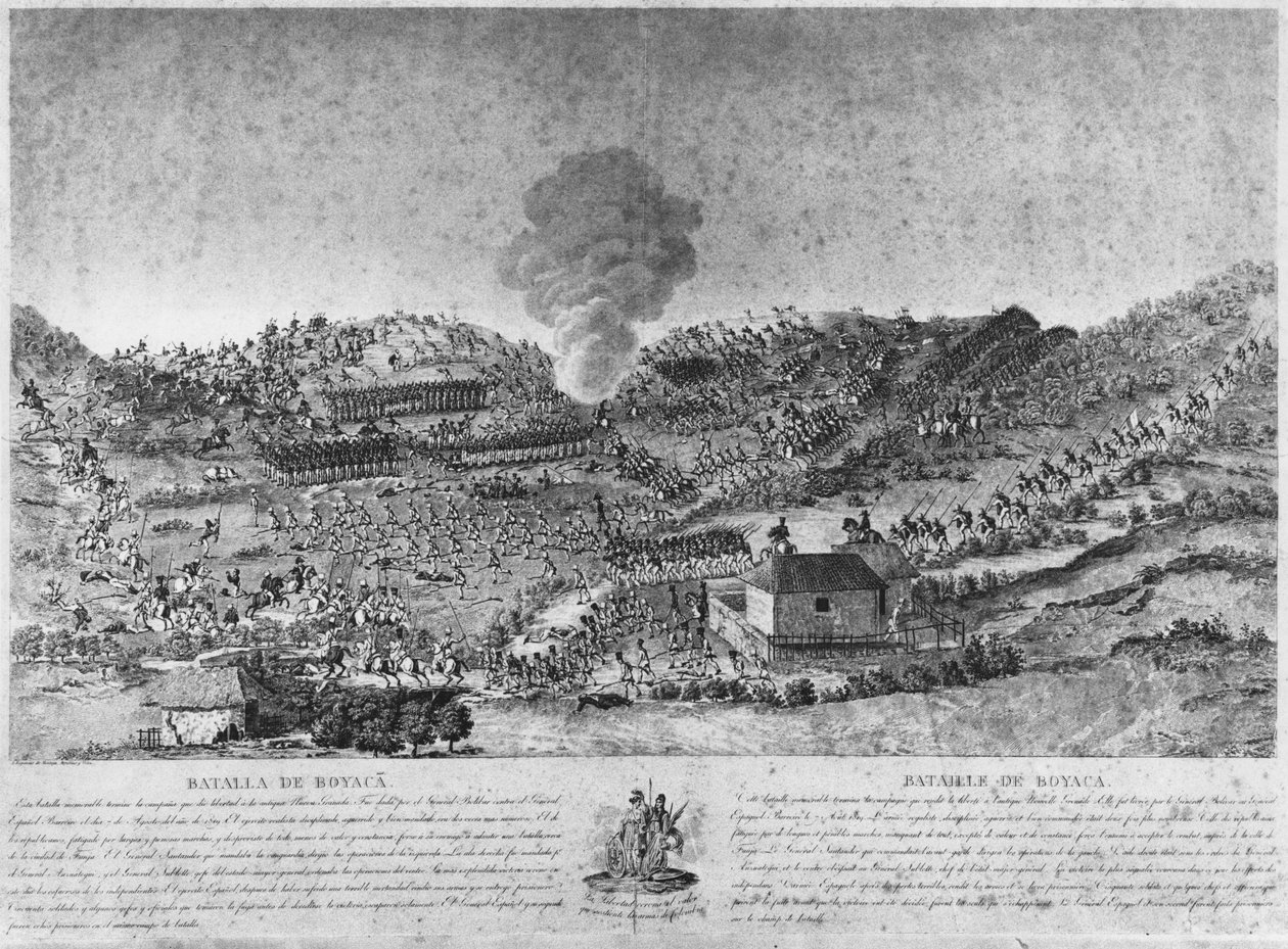 Slag bij Boyaca (gravure) door Unbekannt Unbekannt