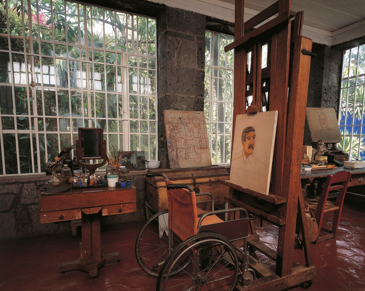 De studio van Frida Kahlo (foto) door Unbekannt Unbekannt