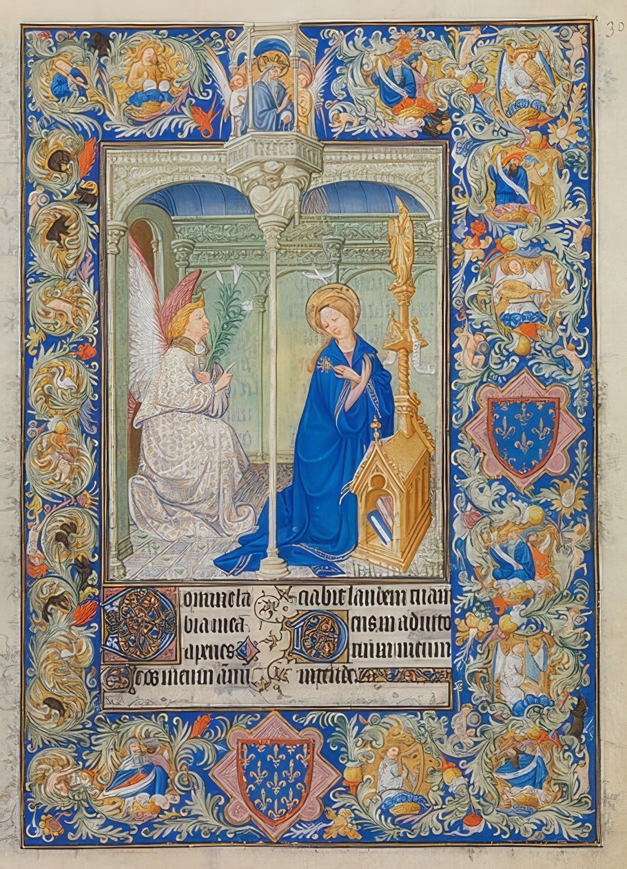 Getijdenboek van de Hertog van Berry. Aankondiging door Limbourg Brothers