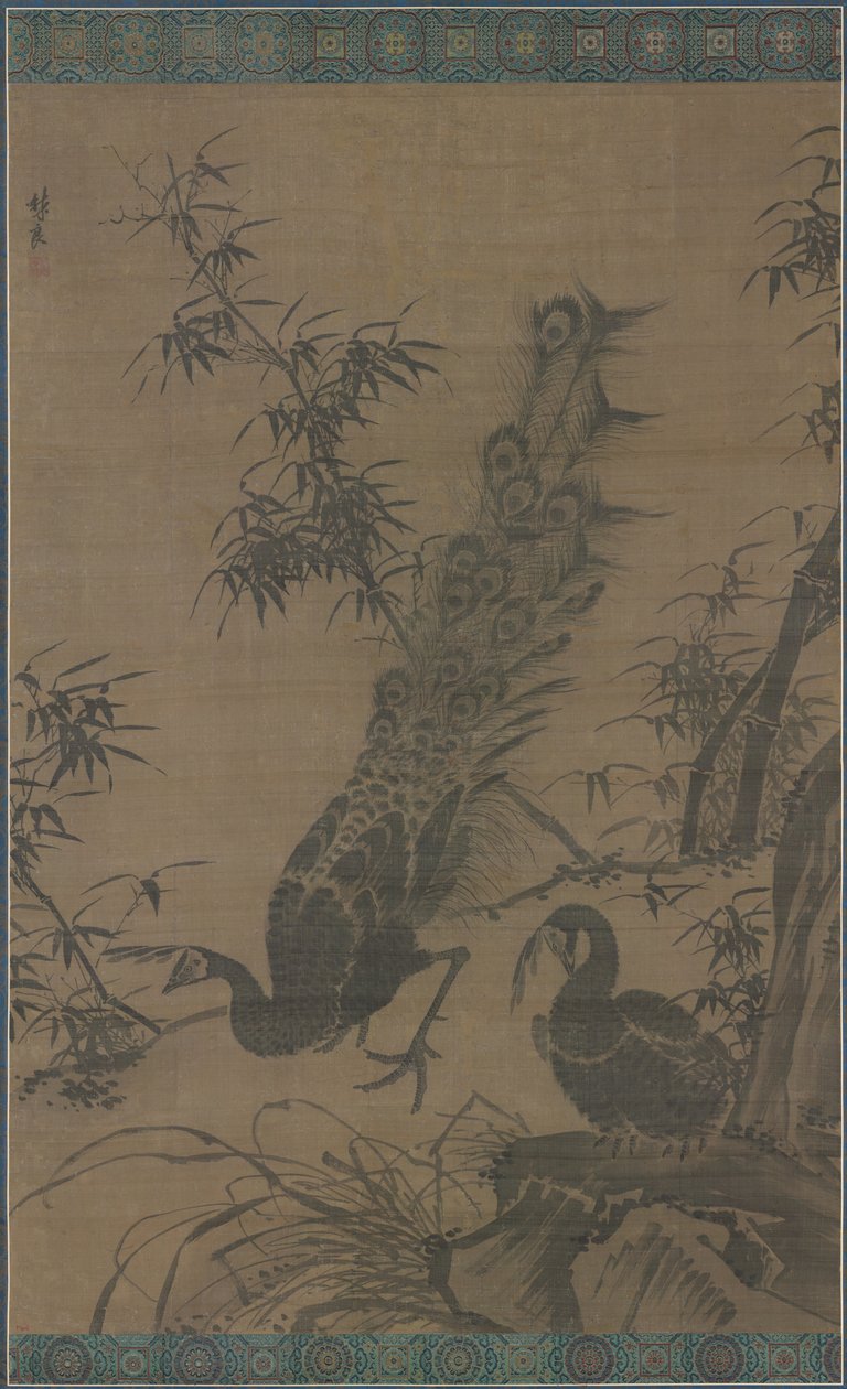 Een Paar Pauwen, laat 1400s-vroeg 1500s door Lin Liang