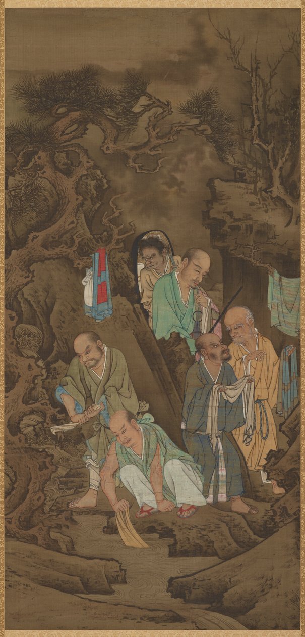 Luohan die de was doet, 1178 door Lin Tinggui