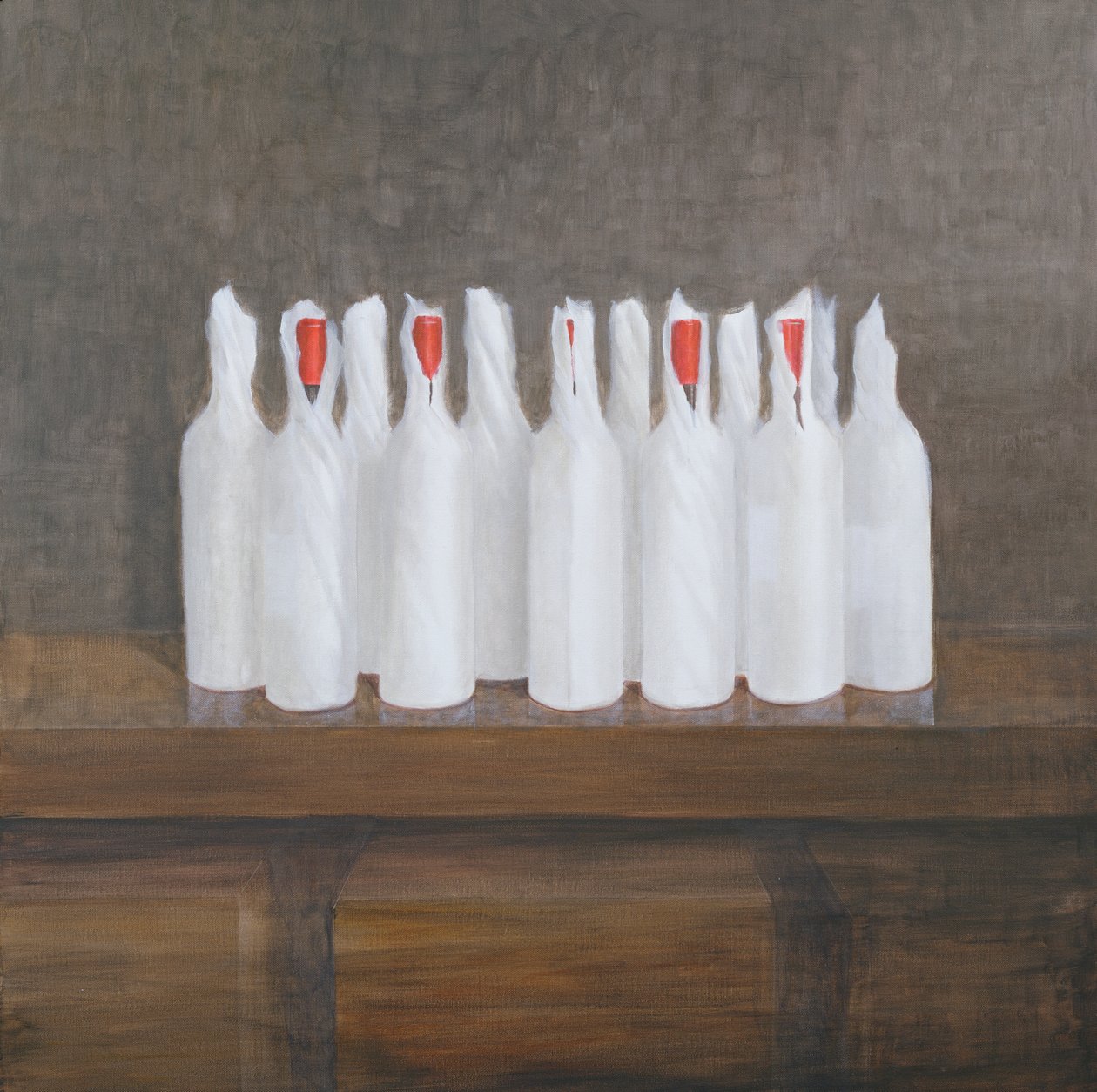 Flessen in papier, 2005 door Lincoln Seligman