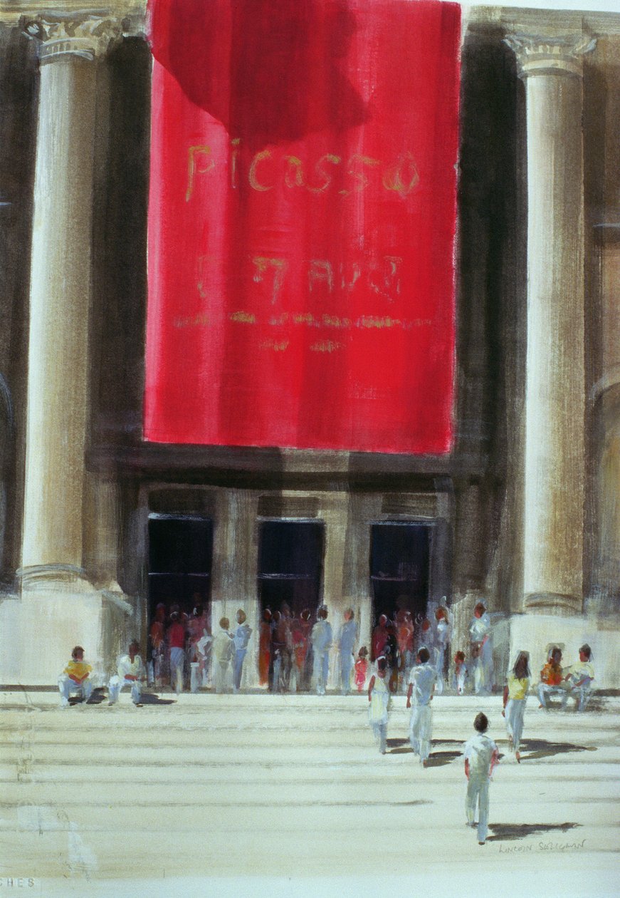 Ingang van het Metropolitan Museum, New York City, 1990 door Lincoln Seligman
