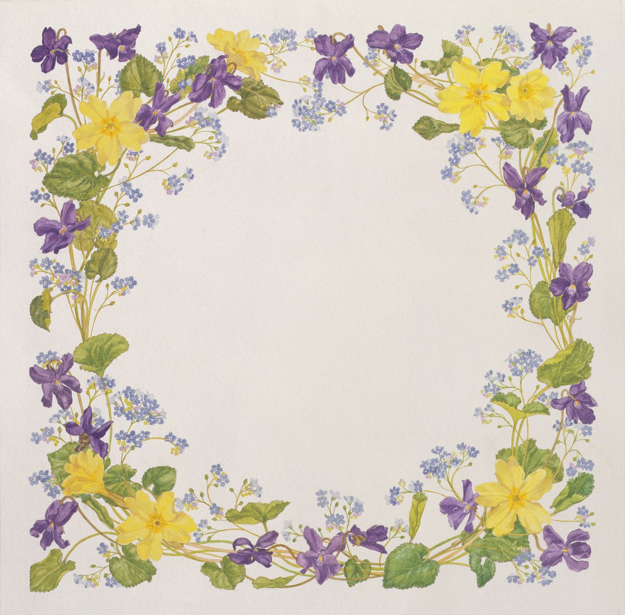 Primrose en Violet Square door Linda Benton