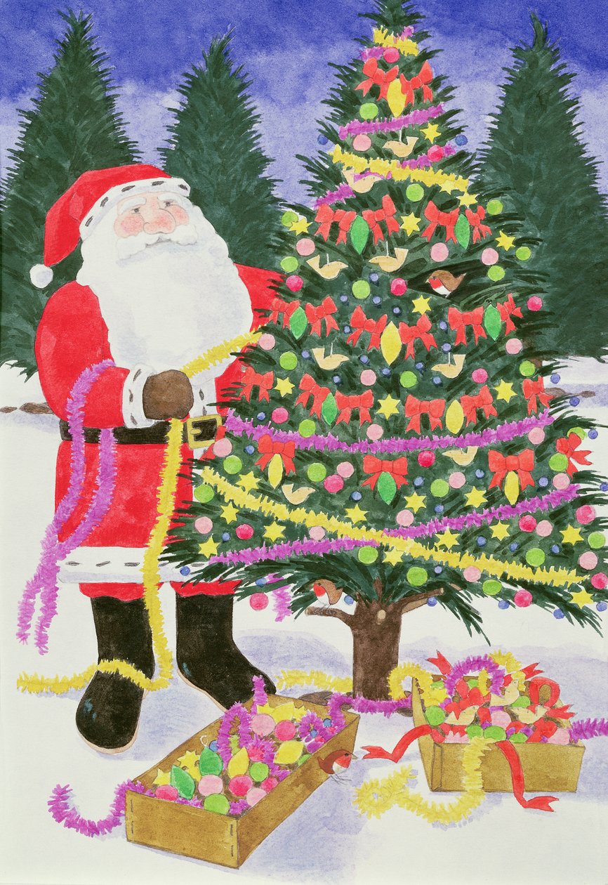 Kerstman Bomen door Linda Benton
