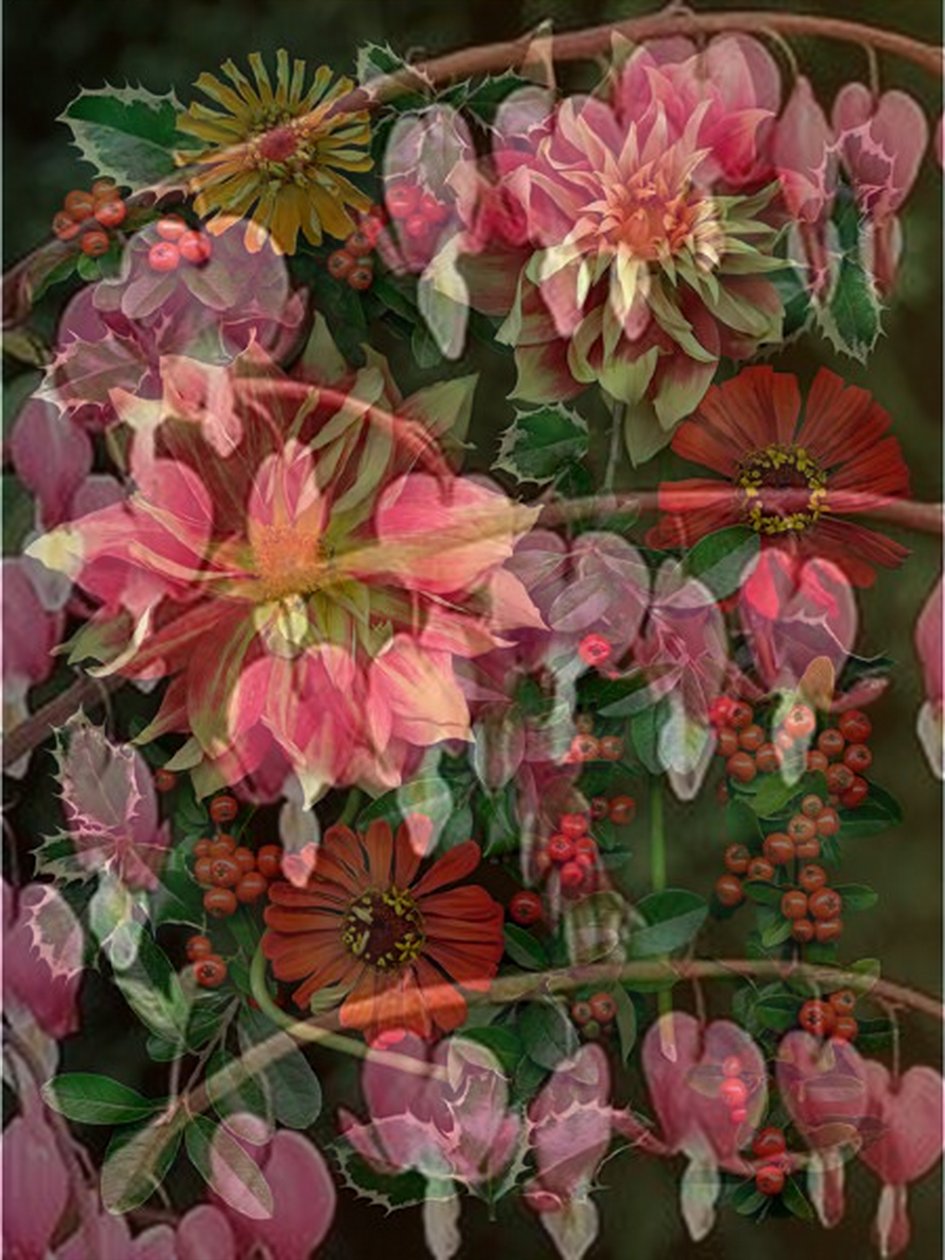 HANGING SPRING COLLAGE, 2017 (gemengde techniek) door linda arthurs