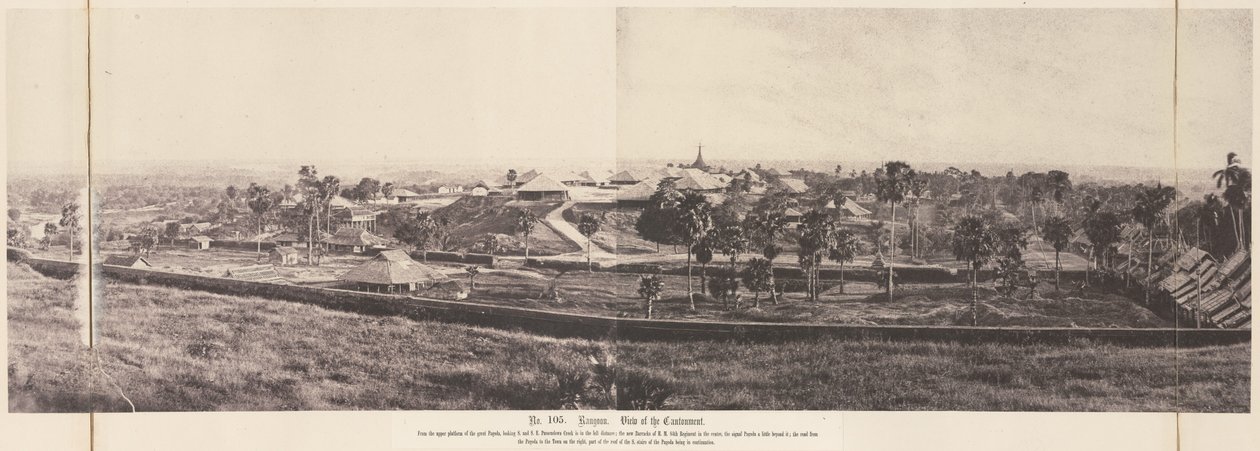Rangoon: Uitzicht op het kantonnement door Linnaeus Tripe