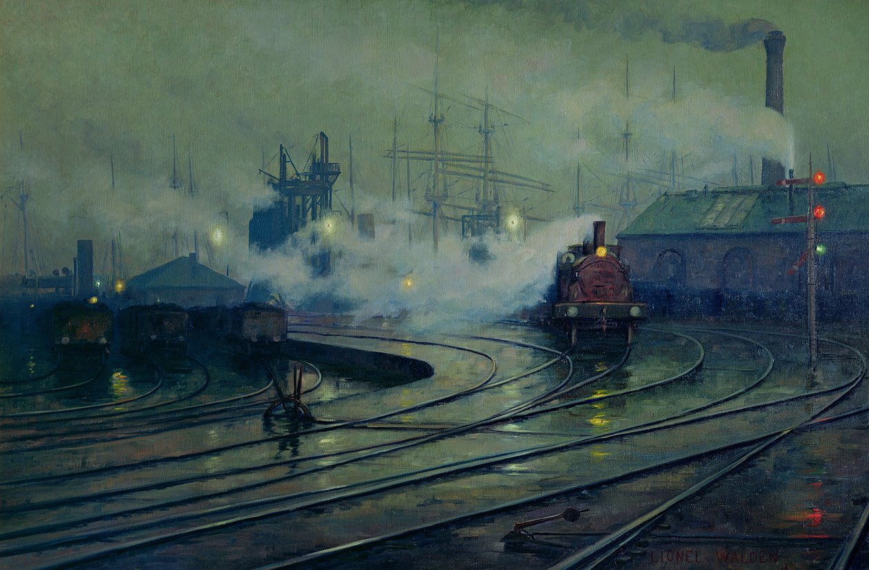 Cardiff Docks, 1896 door Lionel Walden