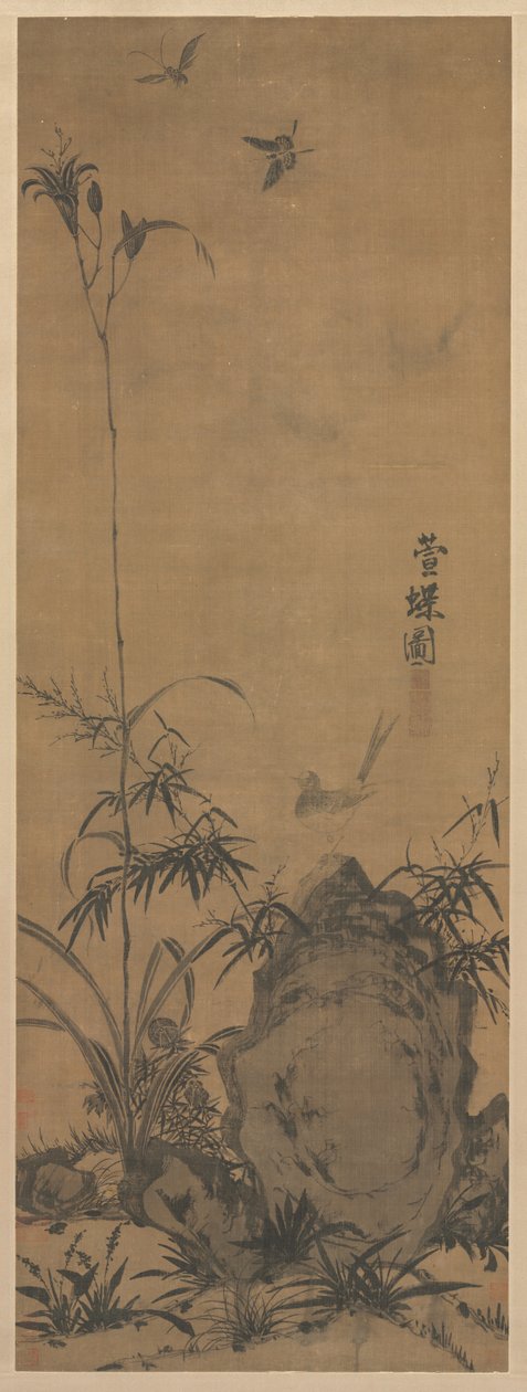 Lelie en Vlinders, 1300s door Liu Shanshou